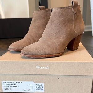 Madewell Suede Ankle Boots - Wet Pebble